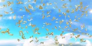 Flying 3d Currency Background